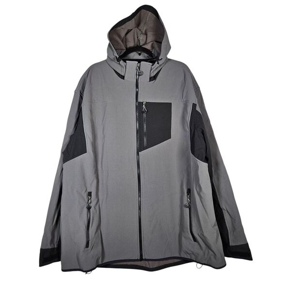 Duluth Trading Jacket Men 2XL Tall Grey Hills Windfront Hooded Fleece Lined Gorp - Picture 1 of 15